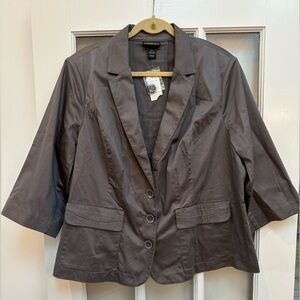 Lane Bryant Grey Taupe Button Down Blazer Jacket Women’s Plus Size 24 NWT